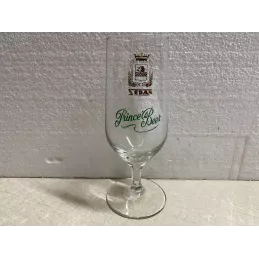 1 VERRE PRINCE'S BEER 25CL HT 17.40CM  ECRITURE VERTE