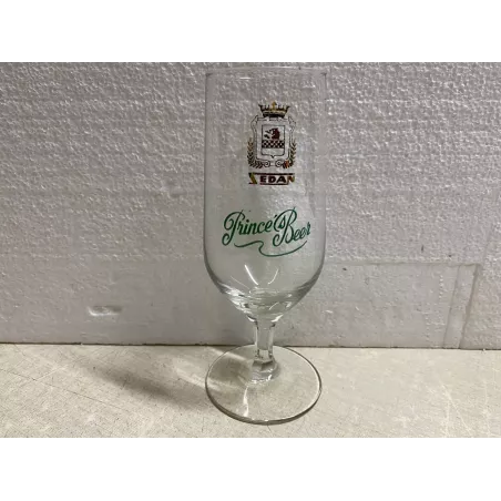 1 VERRE  SEDAN  PRINCE'S BEER 25CL HT 17.40CM  ECRITURE VERTE