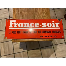 PLAQUE EMAILLEE  FRANCE -SOIR  42CM X15CM