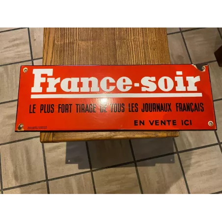 PLAQUE EMAILLEE  FRANCE -SOIR  42CM X15CM