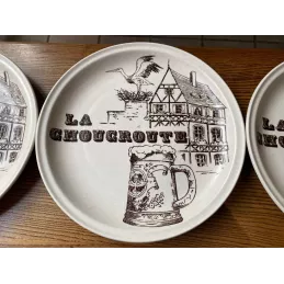 6 ASSIETTES  LA CHOUCROUTE  DIAMETRE 24.50CM