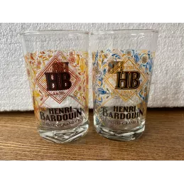 2 VERRES  PASTIS HENRI-BARDOUIN   HT 11CM