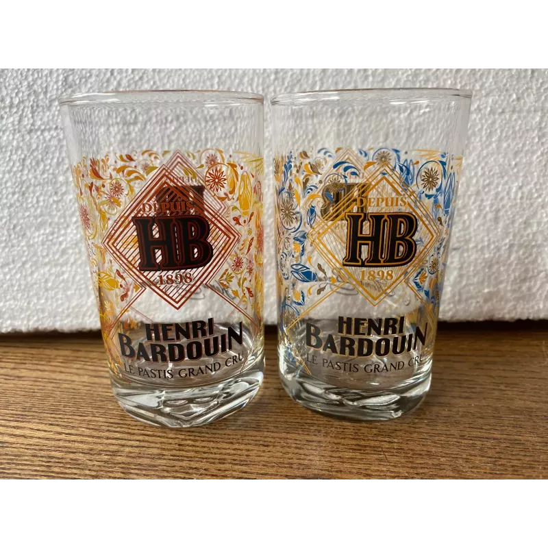 2 VERRES  PASTIS HENRI-BARDOUIN   HT 11CM