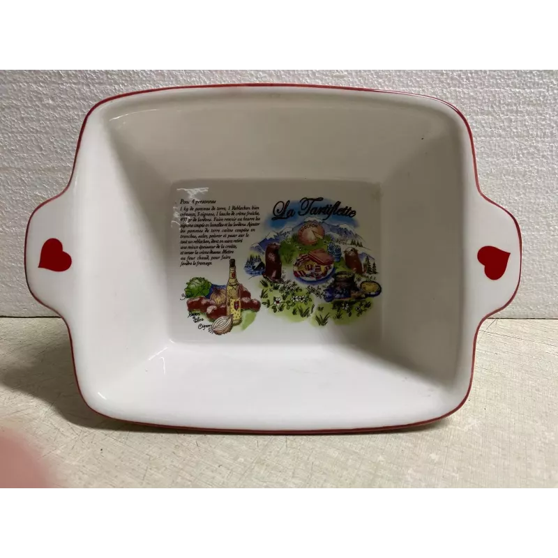 PLAT  A FOUR DECORS TARTIFLETTE  19CM X 16CM X7 CM