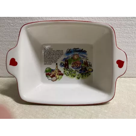 PLAT  A FOUR DECORS TARTIFLETTE  19CM X 16CM X7 CM