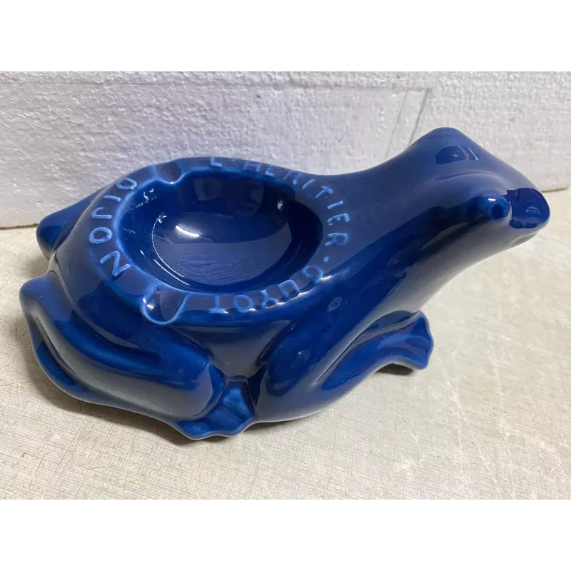 CENDRIER L'HERITIER GUYOT BLEU  PETIT MODELE 19CM X12CM