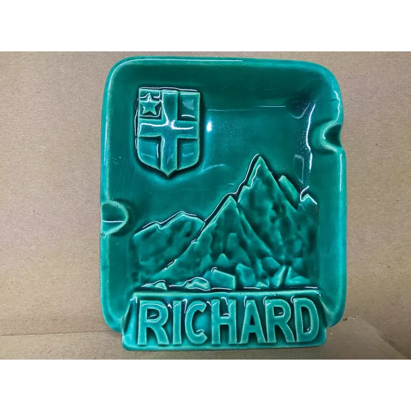 CENDRIER  RICHARD    13.50CM X11CM   CERAMIQUE RICARD