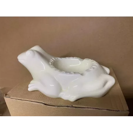 CENDRIER  L'HERITIER GUYOT  BLANC  PETIT MODELE 19CM X12CM