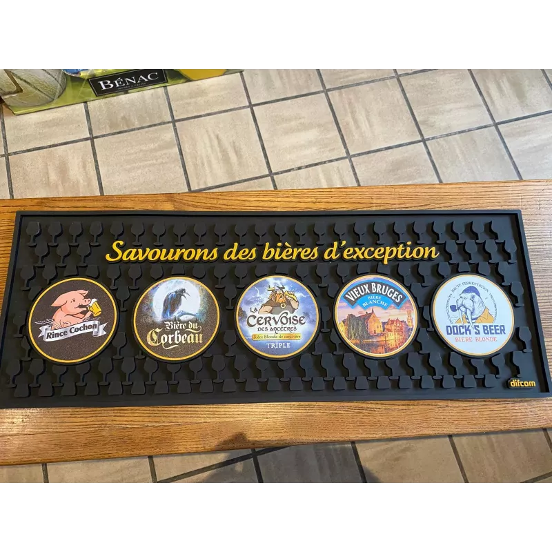 TAPIS EGOUTTOIR  SAVOURONS DES BIERES D'EXCEPTION  60CM X22CM