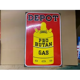 PLAQUE EMAILLEE  DEPOT  PRO BUTAN  GAS  44CM X30CM