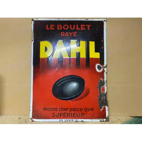 PLAQUE EMAILLEE  BOMBEE  LE BOULET RAYE  DAHL  40CM X30CM