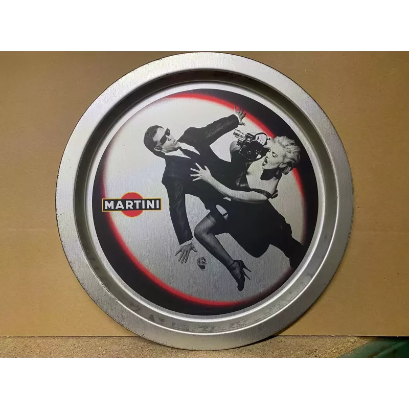 PLATEAU MARTINI EN TOLE  DIAMETRE 33.CM REBORD 2CM