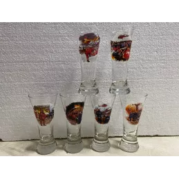 6  VERRES PASTIS POMPIER HT 15CM