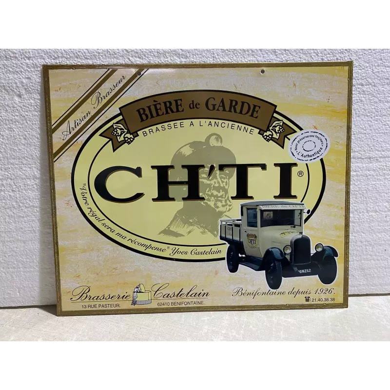 TOLE CH'TI  32.50CM X27CM  BRASSERIE  CASTELAIN