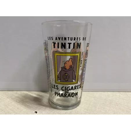 1 VERRE  TINTIN  LES CIGARES DU PHARAON  HT 11.50CM