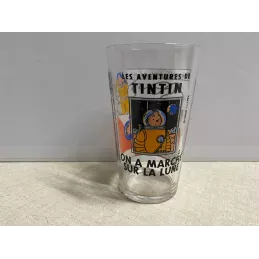 1 VERRE TINTIN  ON A MARCHE SUR LA LUNE HT 11.50CM
