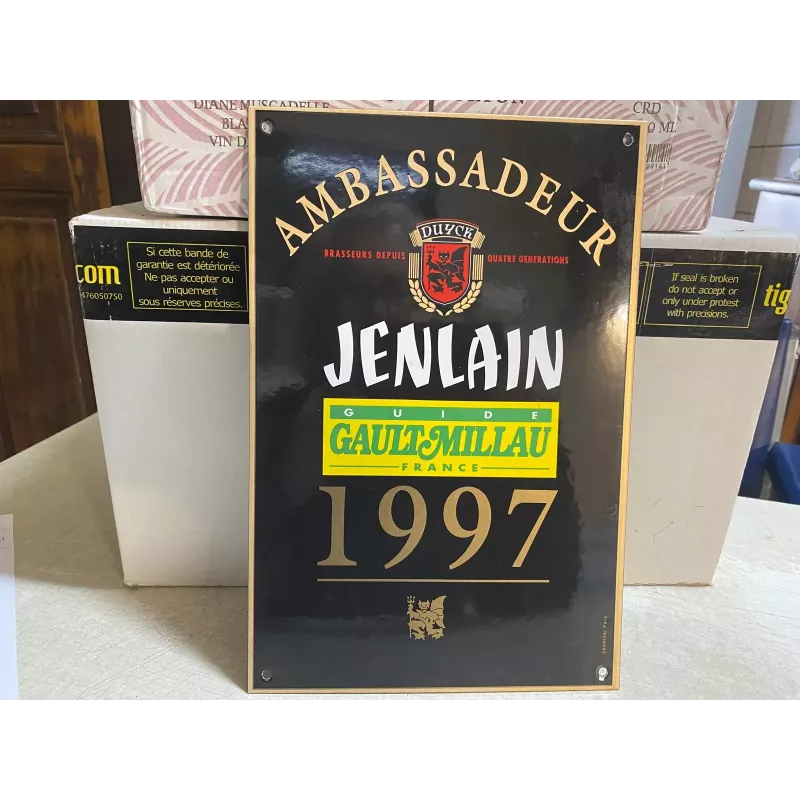 PLAQUE EMAILLEE  JENLAIN   GUIDE GAULT  MILLAU  30CM X20CM