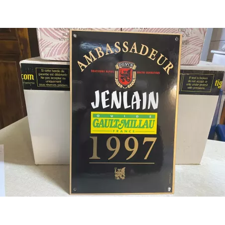 PLAQUE EMAILLEE  JENLAIN   GUIDE GAULT  MILLAU  30CM X20CM