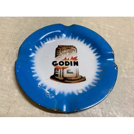 CENDRIER EMAILLE  GODIN  DIAMETRE 12CM