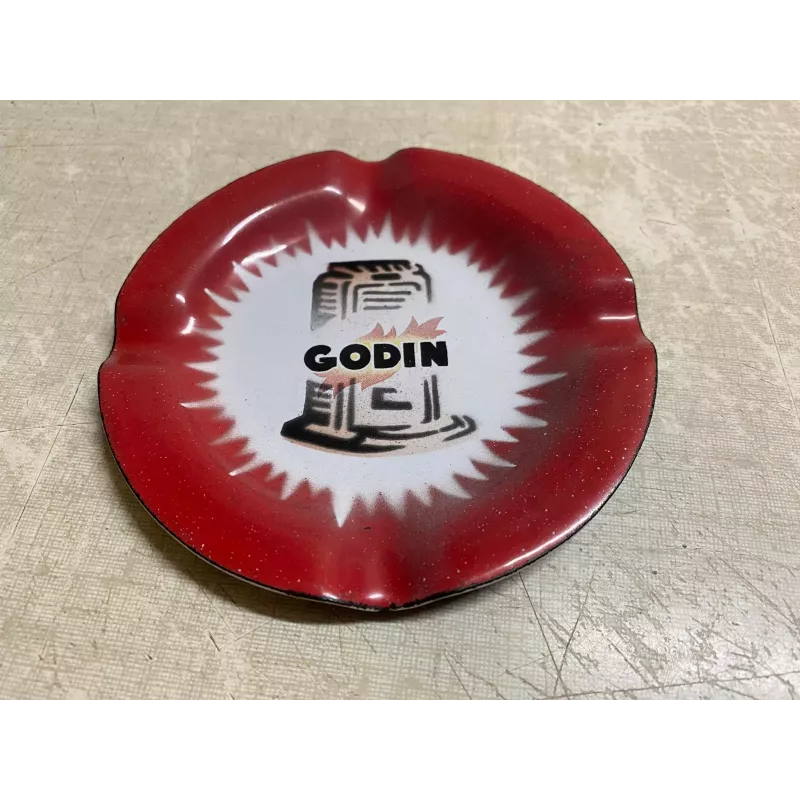 CENDRIER EMAILLE  GODIN  DIAMETRE 12CM