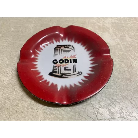 CENDRIER EMAILLE  GODIN  DIAMETRE 12CM