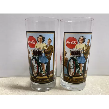 2 VERRES  COCA-COLA  COLLECTOR HT.13.70CM