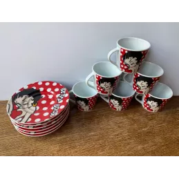 6 TASSES A CAFE  BETTY BOOP  +6 SOUS TASSES