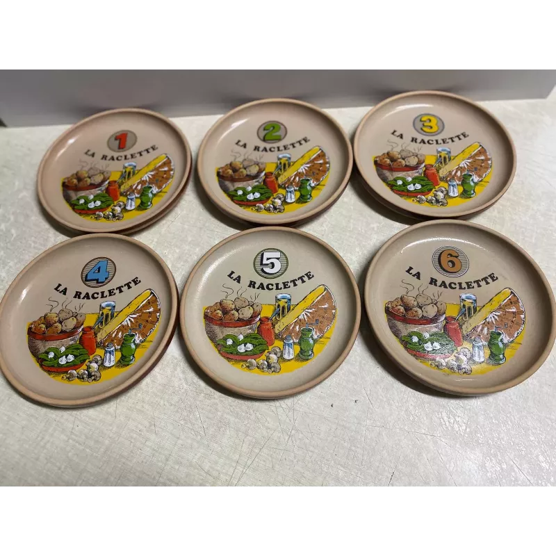 6 ASSIETTES LA RACLETTE  DIAMETRE 17CM