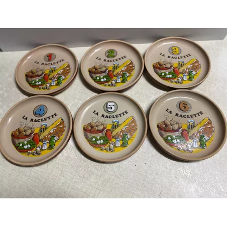 6 ASSIETTES LA RACLETTE  DIAMETRE 17CM
