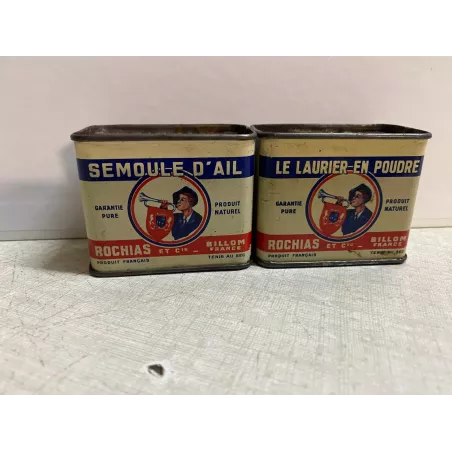 DEUX BOITES SEMOUL D'AIL/ LE LAURIER EN POUDRE  6CM X3.20CM X4.20CM