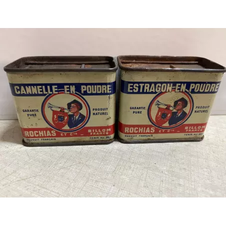 DEUX BOITES  CANNELLE EN POUDRE /ESTRAGON EN POUDRE 6CM X3.20CM X4.20CM