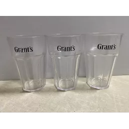 TROIS  VERRES GRANT'S  25CL HT 12CM EN POLYCARBONNATE
