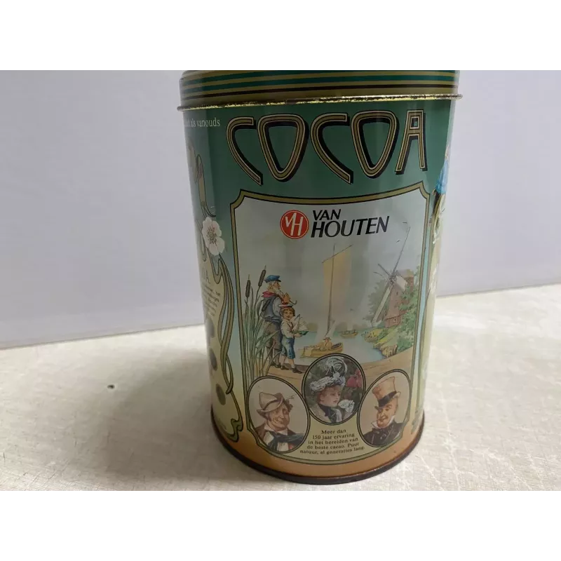 BOITE CACAO VAN HOUTEN  HT. 15CM  DIAMETRE 10CM