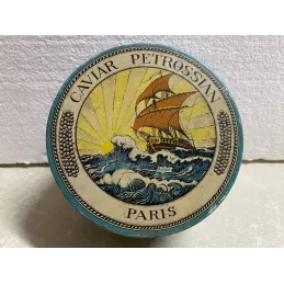 1 BOITE CAVIAR  PETROSSIAN   PARIS  DIAMETRE 14CM HT.6.50CM