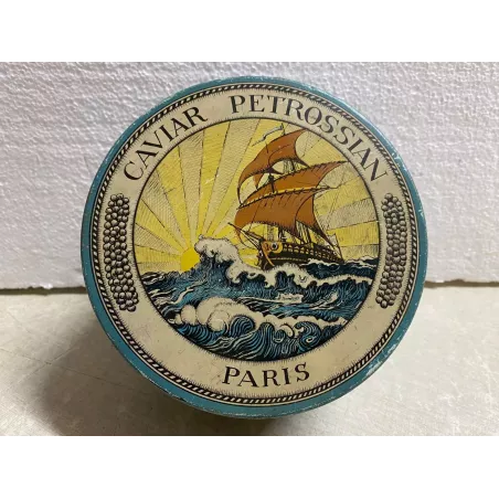 1 BOITE CAVIAR  PETROSSIAN   PARIS  DIAMETRE 14CM HT.6.50CM