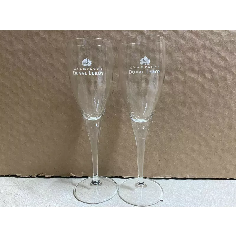 2 FLUTES  CHAMPAGNE  DUVAL -LEROY  10CL HT 18CM