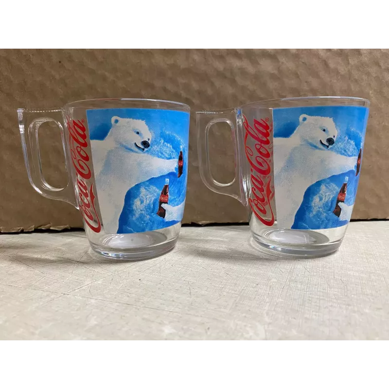 2 TASSES COCA-COLA  HT 9CM