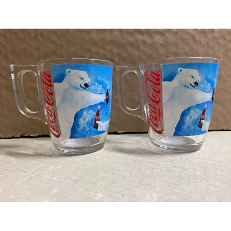 2 TASSES COCA-COLA  HT 9CM
