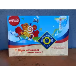 TOLE COCA-COLA   LES SAUVETEURS EN MER   60CM X40CM