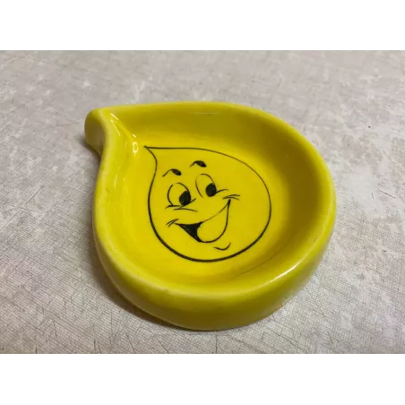 CENDRIER OU VIDE POCHE  ESSO JAUNE  12CM X10CM