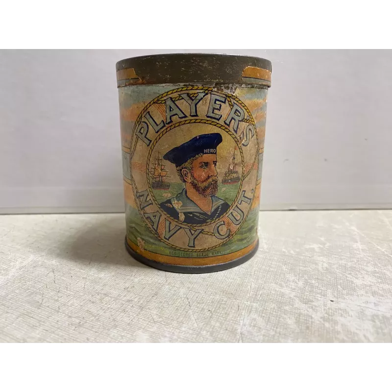 BOITE JOHN PLAYER & SONS  TABAC HT 8.40CM  DIAMETRE 6.80CM