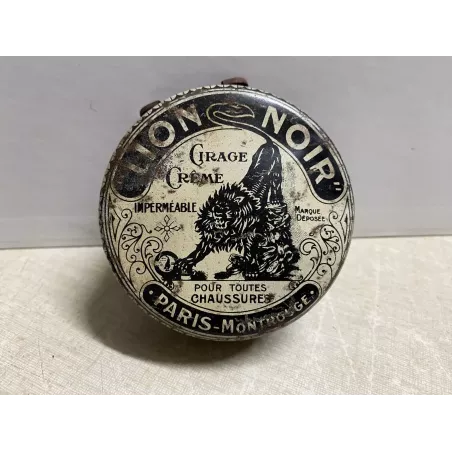 BOITE LION NOIR  DIAMETRE 8CM