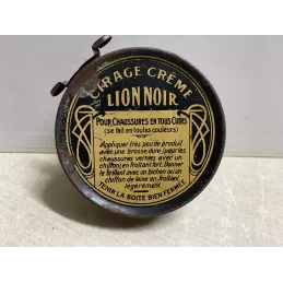 BOITE LION NOIR  DIAMETRE 8CM
