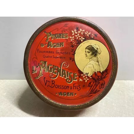 BOITE PRUNES  D'AGEN   DIAMETRE 17.30CM HT.6.50CM