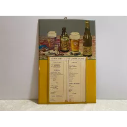 TOLE RINCK TARIF  DES CONSOMMATIONS 36CM X25.50CM