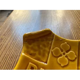 CENDRIER  RICARD  MARRON CLAIR /   MOUTARDE  15CM X11.50CM