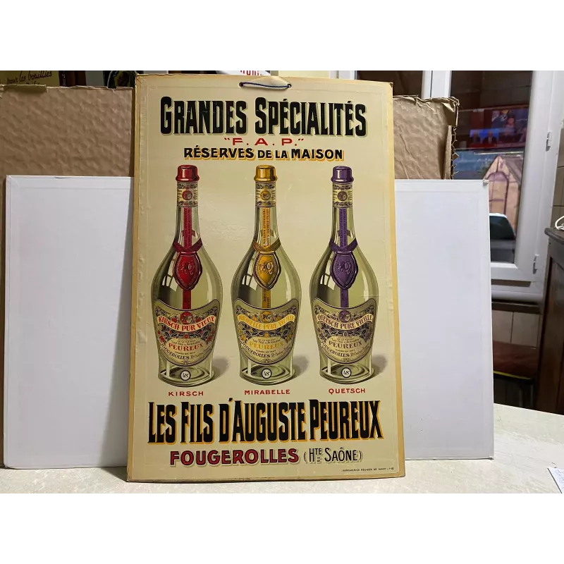 CARTON LES FILS D'AUGUSTE  PEUREUX    53.50CM X36CM