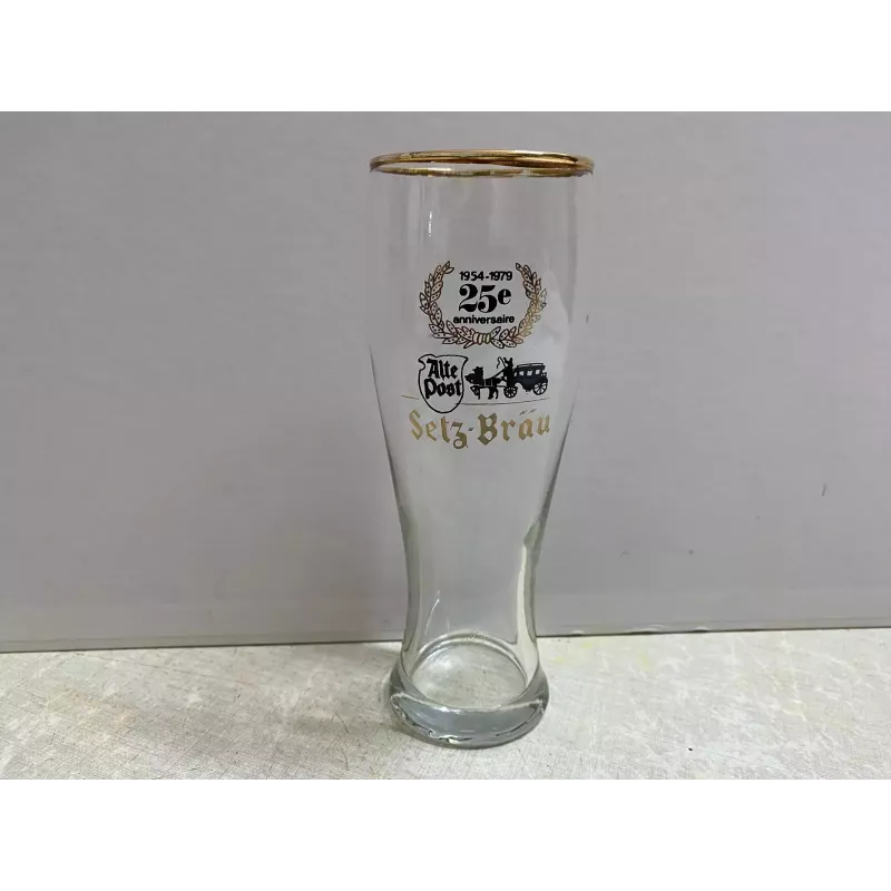 1 VERRE SETZ-BRAU 25CL HT 17CM 25em ANNIVERSAIRE 1954/1979
