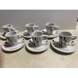6 TASSES FOLLIET + 6 SOUS TASSES ANNEE 2015  DEUX MODELES N° 830