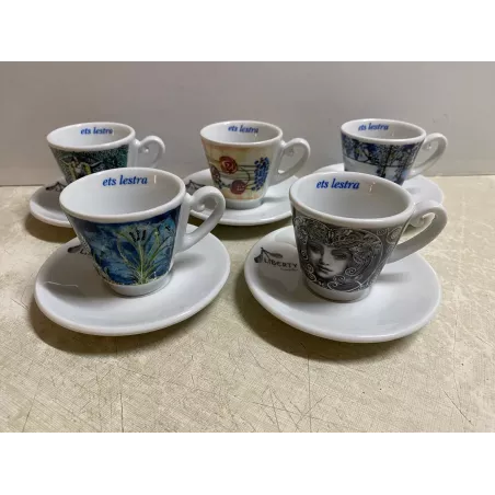 5 TASSES  A CAFE  LESTRA COLLECTOR  +5 SOUS TASSES
